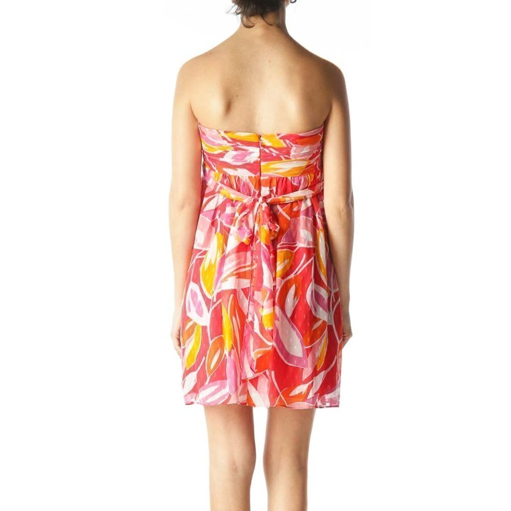 Multicolor Printed Embossed Halter Dress - Picture 3 of 3